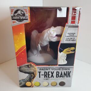 Jurassic Park Jurassic World Paint Your Own T-Rex Bank New Sealed